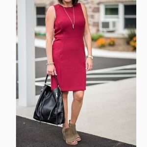 LOFT Maroon Red Sheath Dress Plus Size 18